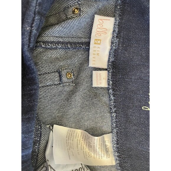 Belle by Kim Gravel Crop Jeans With Zippered Cuff- Dark Blue Women’s Size 26 - Picture 7 of 8